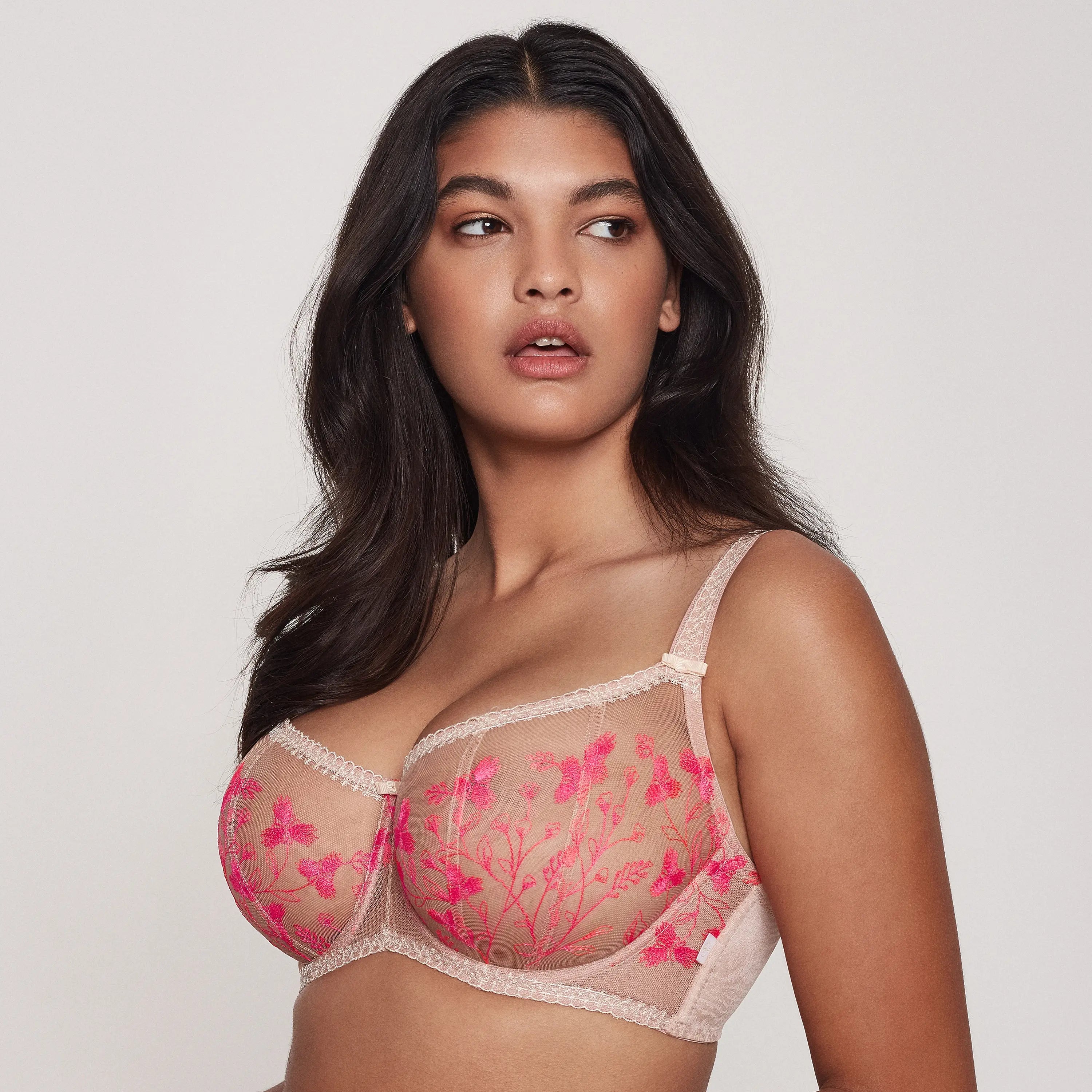 Elegant Sheer Balconette Bra with Underwire