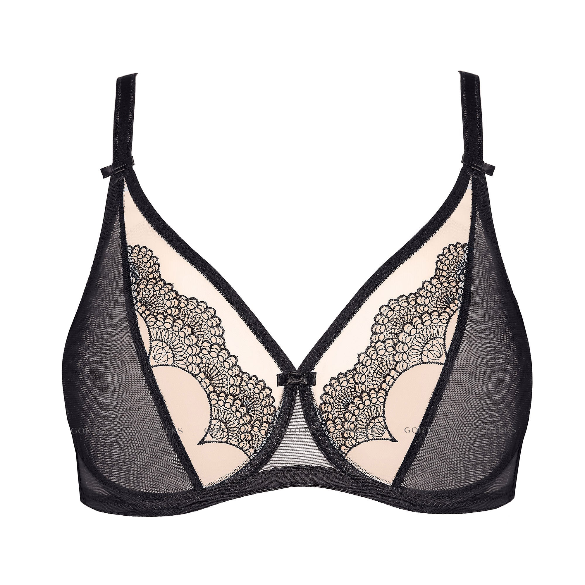 Sheer Plunge Underwire Bra for Ultimate Support