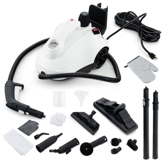 Multipurpose Steam Cleaner 1800W Portable Household Steamer with 61 oz Tank-Gray & White