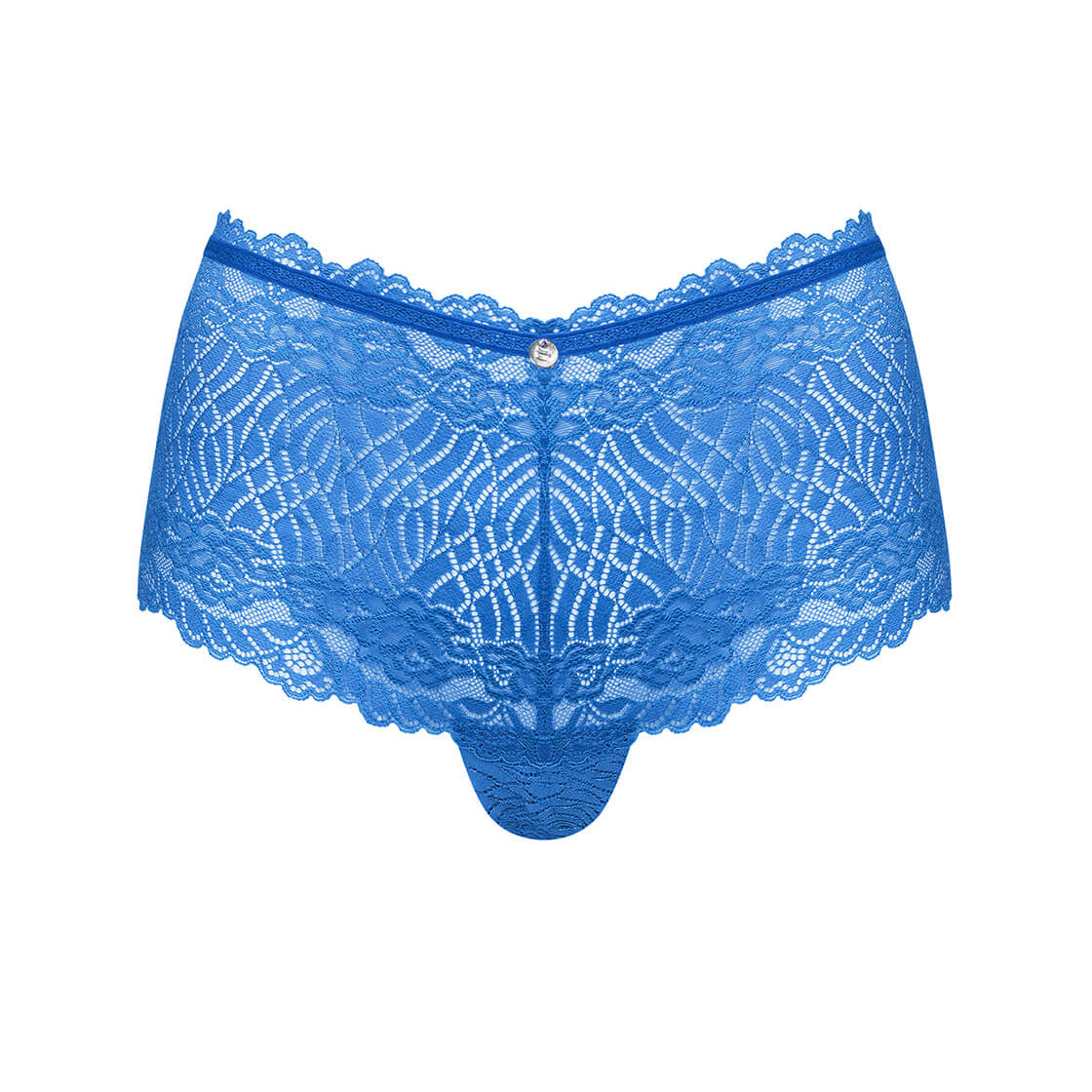 Sheer Lace Boyshort Panties with Decorative Back Cut Out