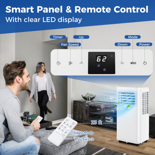 Portable Air Conditioner 8000/9000 BTU 3 in 1 AC Unit with Fan and Dehumidifier-8000 BTU