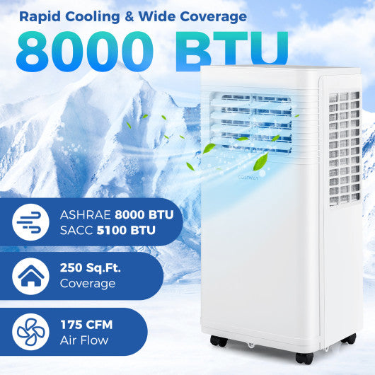 Portable Air Conditioner 8000/9000 BTU 3 in 1 AC Unit with Fan and Dehumidifier-8000 BTU