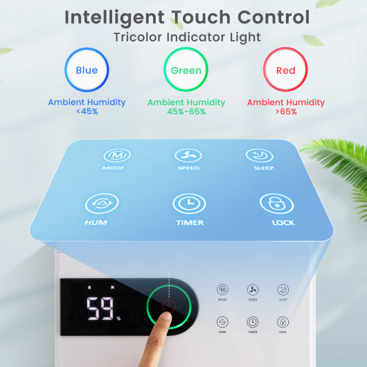 32 Pints Dehumidifier with Sleep Mode and 24H Timer for Home Basement-White