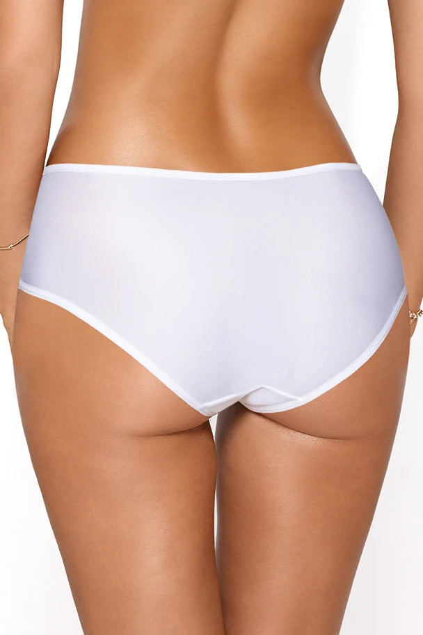 Floral Embroidered High Waist Mesh Panty with Cotton Liner