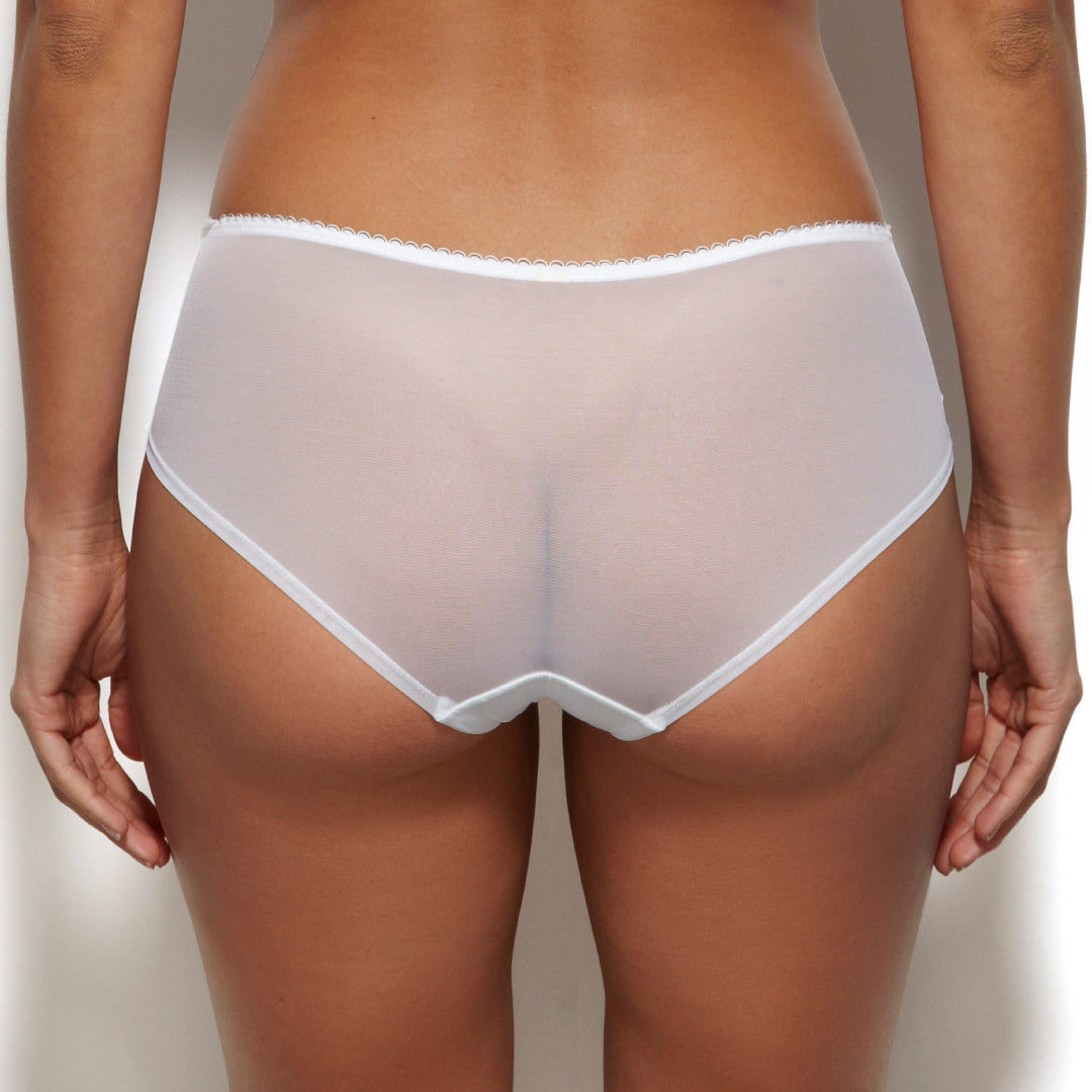 Sexy Sheer Shorts Panty Neon Coral Lace