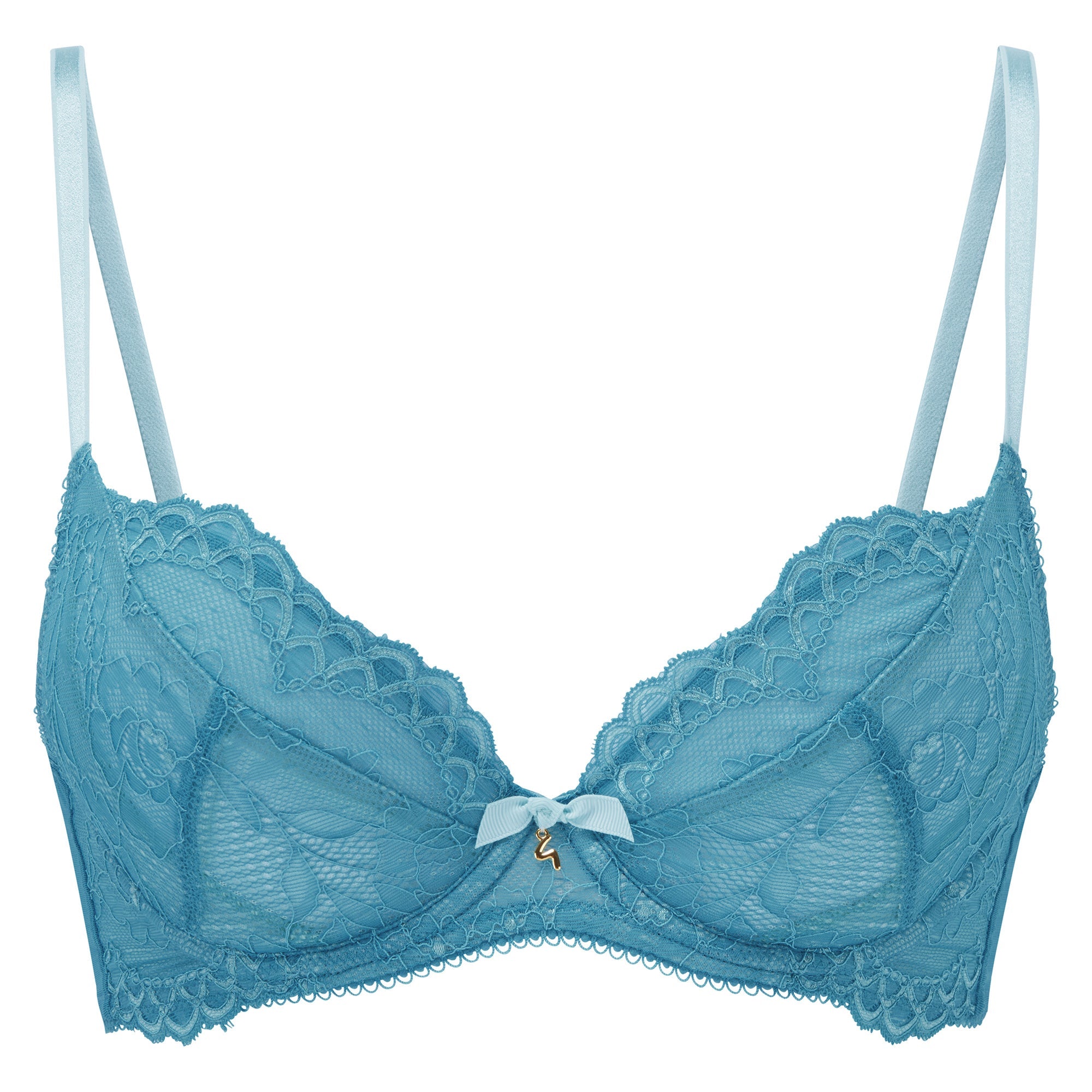 Gossard Superboost Lace Sheer Plunge Bra Ocean Blue-4