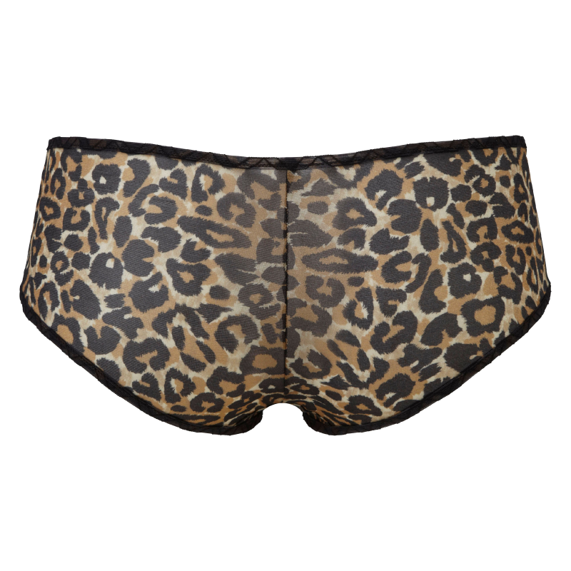 Sheer Boyshort Panty Leopard Print Design