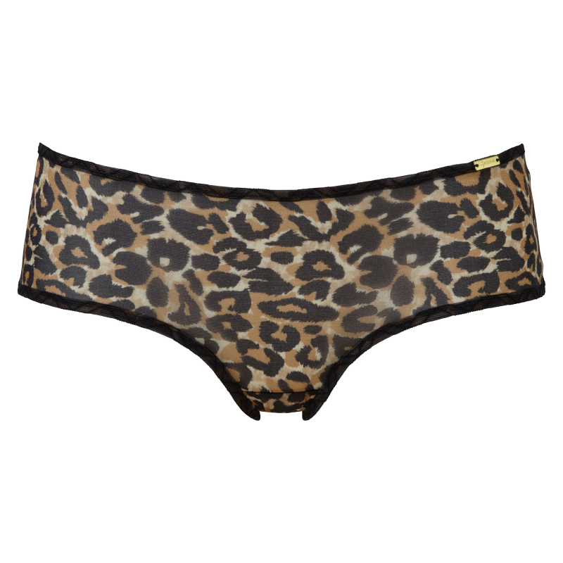 Sheer Boyshort Panty Leopard Print Design
