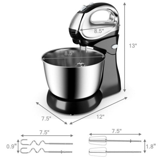 200 W 5-speed Stand Mixer with Dough Hooks Beaters