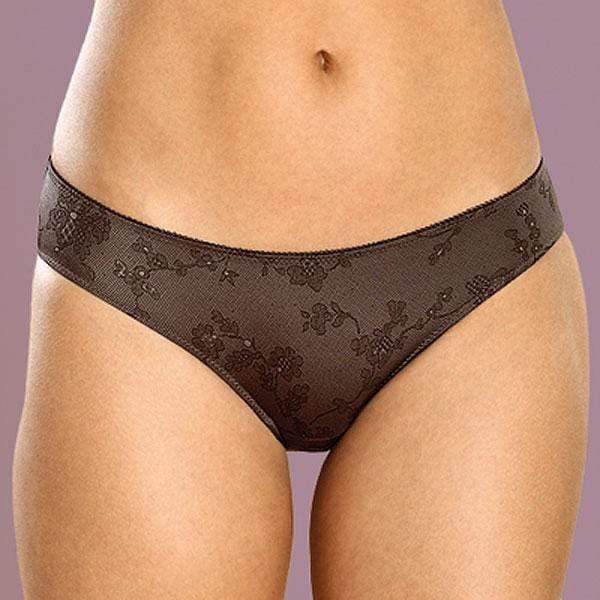 Mid-Rise Bikini Panty with Lace-Inspired Print