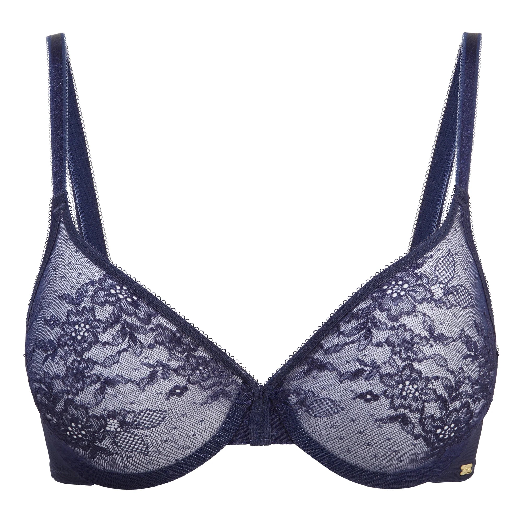 Sheer Lace Molded Underwire Bra