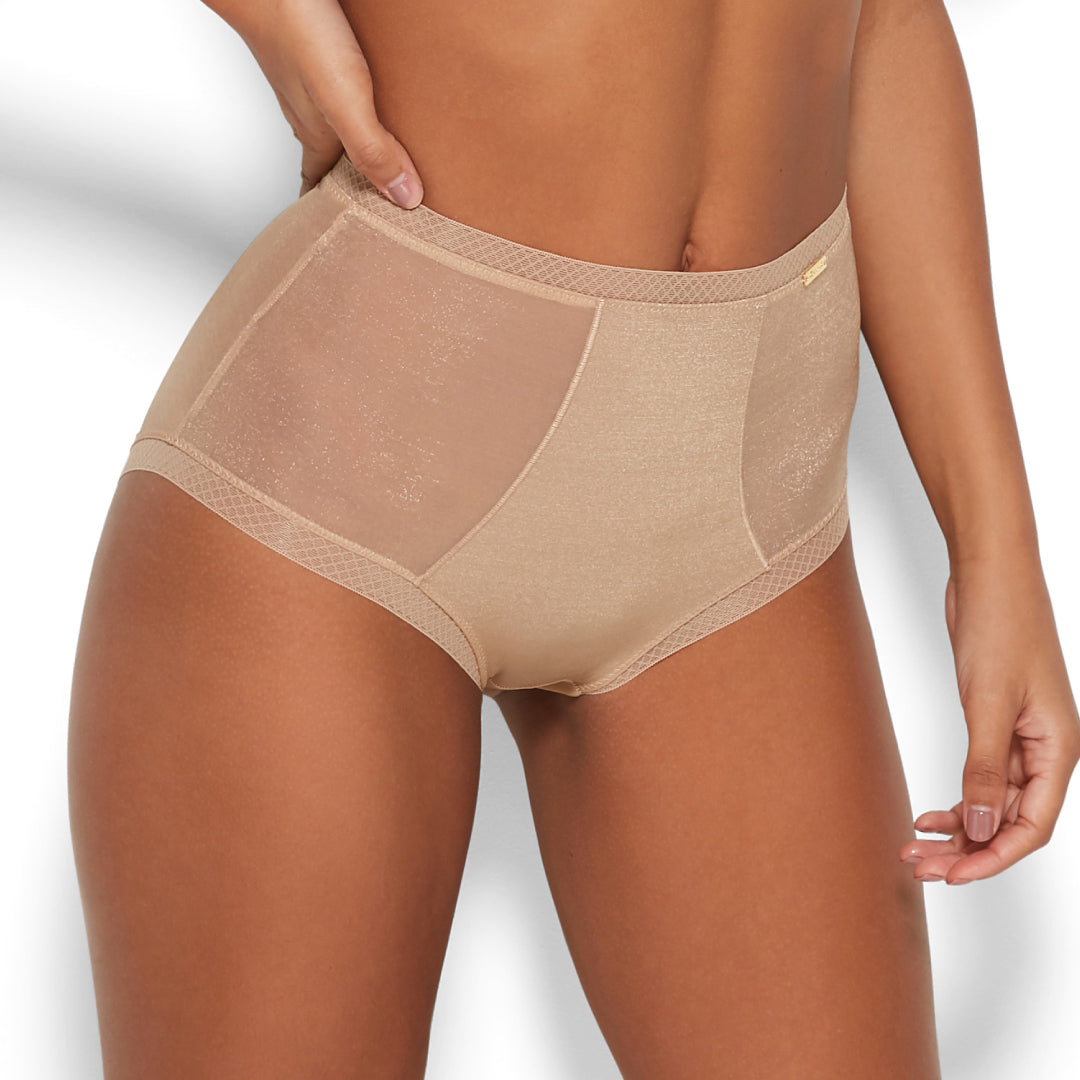 Lightweight Sheer High Waist Panty with Cotton Liner