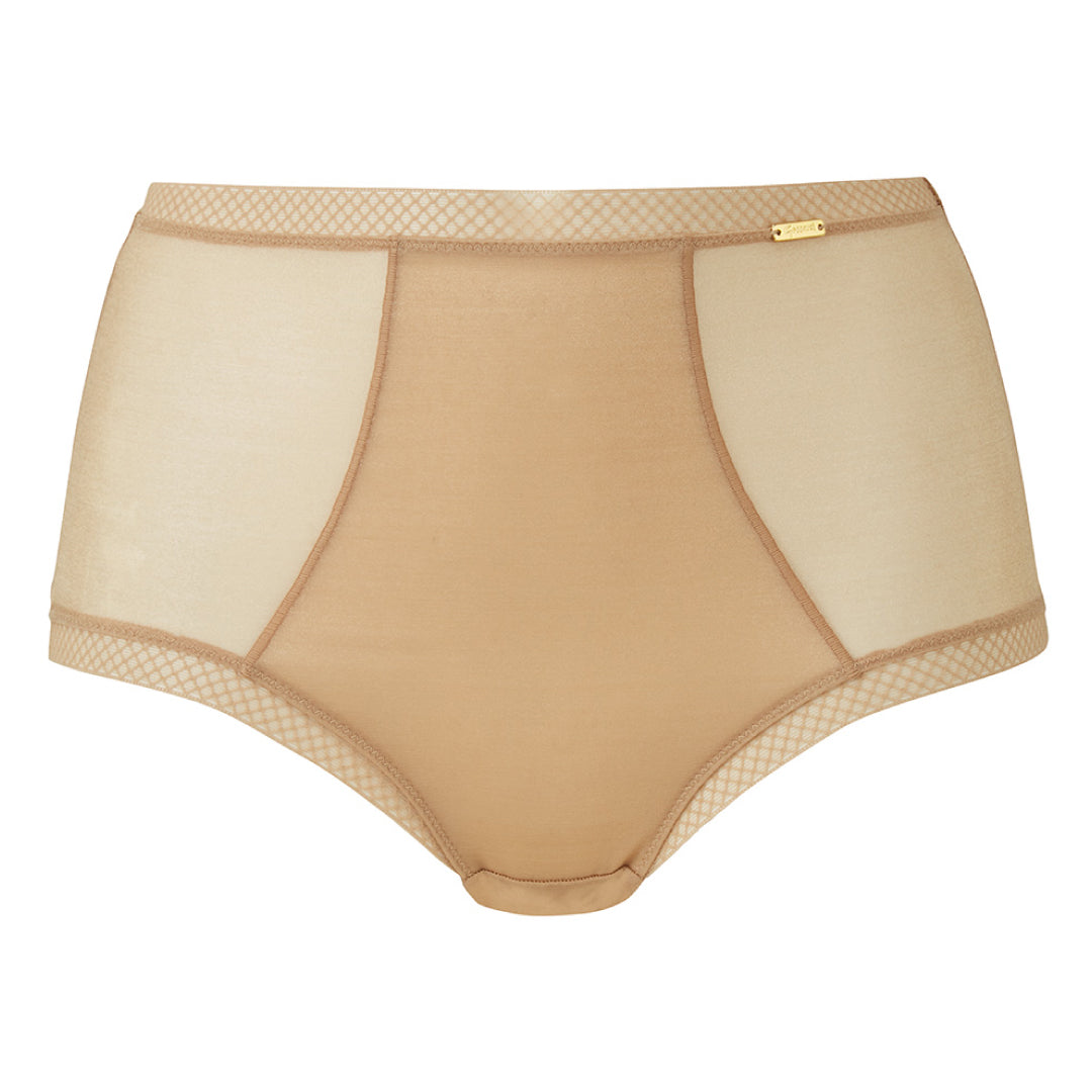 Lightweight Sheer High Waist Panty with Cotton Liner