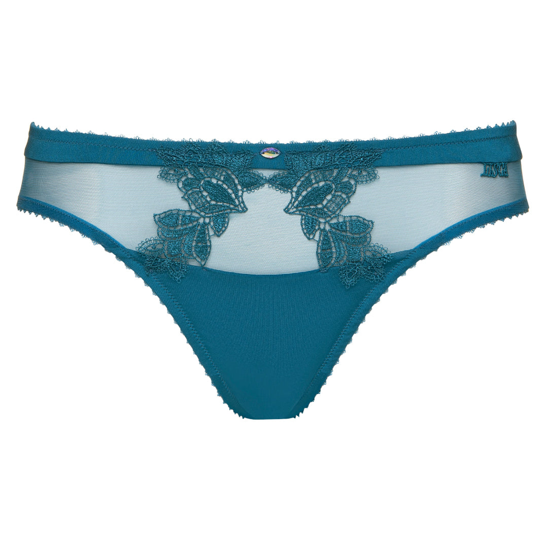 Sexy Lace-Trimmed Sheer Mesh Bikini Panty