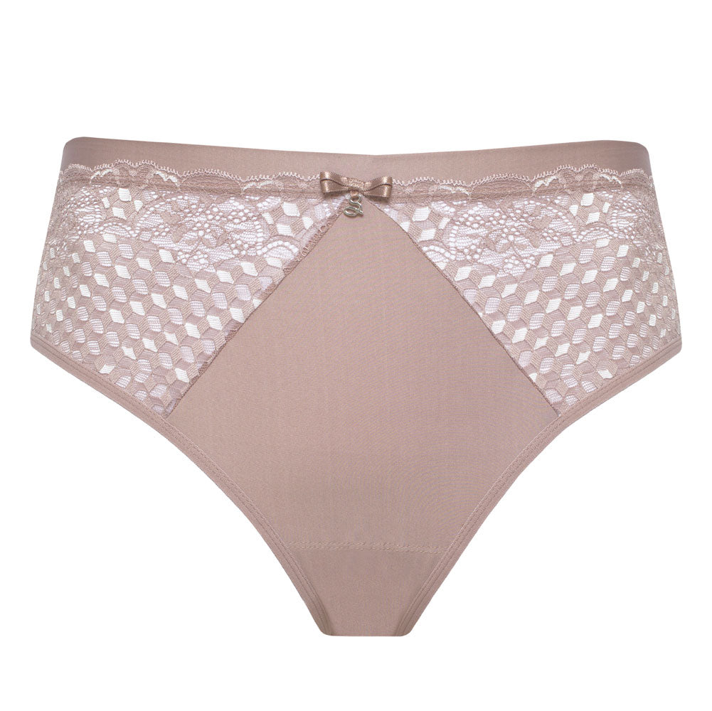 Sheer Mesh Midi Brief Panties Seamless Full Coverage Fit