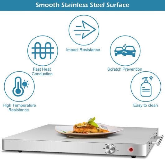 Stainless Steel Electric Warming Tray Food Dish Warmer