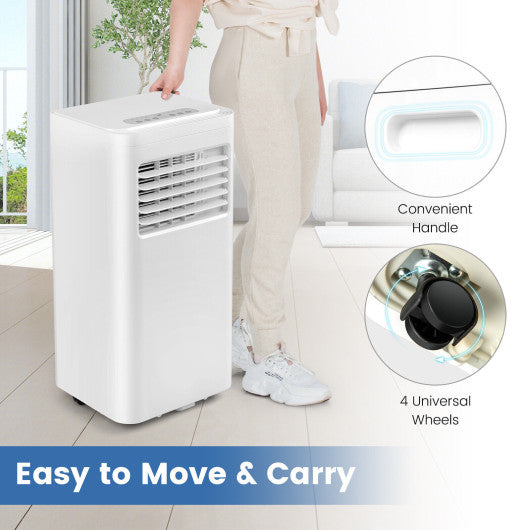 8000 BTU(Ashrae) Portable Air Conditioner Cools 250 Sq.Ft-6000 BTU