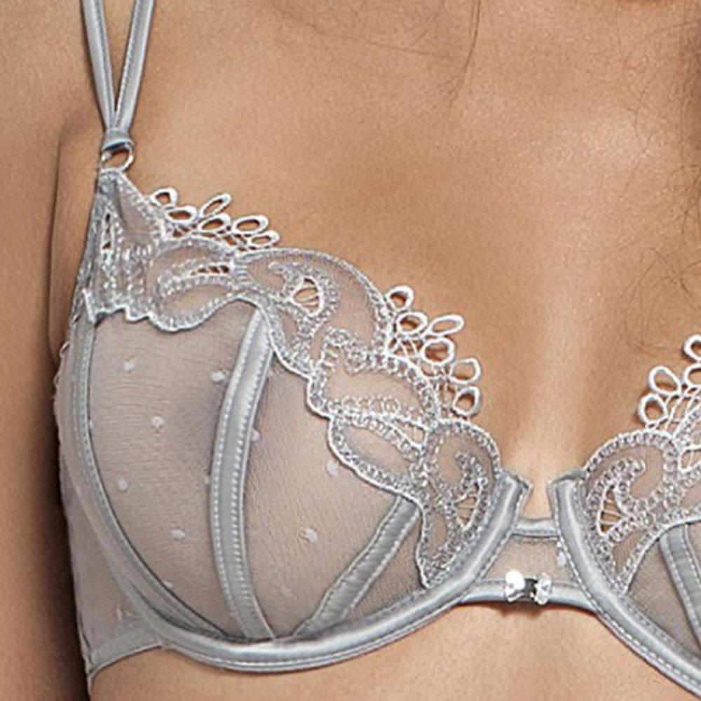 Sexy Sheer Polka Dot Demi Bra