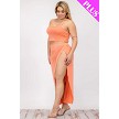 Plus Size Crop Cami & Split Thigh Maxi Skirt Set