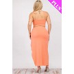 Plus Size Crop Cami & Split Thigh Maxi Skirt Set